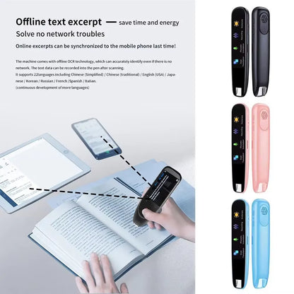 Smart AI Scan Reader Portable Voice Translator Scanner Pen WIFI AI Voice 112 Languages Translator for Dyslexia Autism