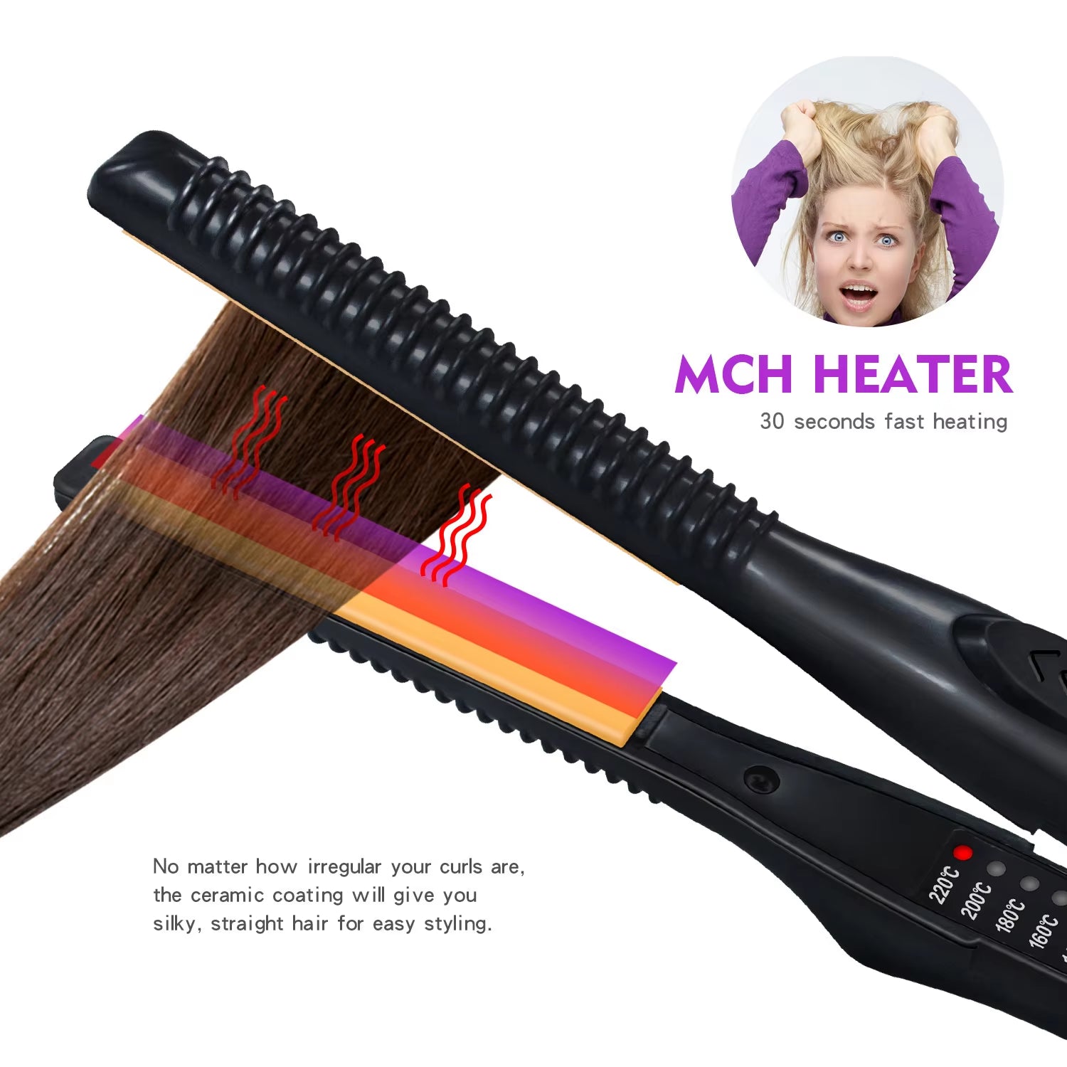 Professional Mini Hair Straightener Curler 2 in 1 Flat Iron Small Thin Plate Men Short Hair Straightening Curling Styling Tools