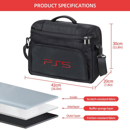 PS5 Case Storage Bag for PS5 for Play-Station 5 Controller Console Travel Carrying Case for Game Disc Gaming Mice USB Cable Charger & Accessories