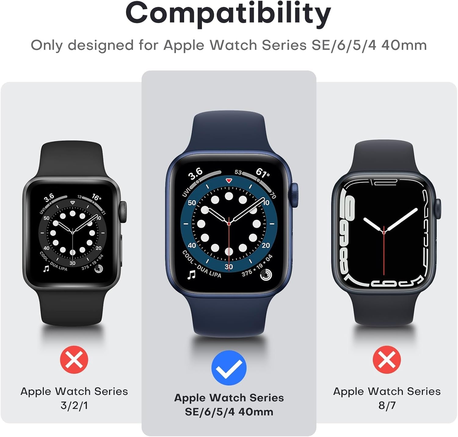 2 Pack Hard Case Compatible for Apple Watch SE Series 6 5 4 40Mm Built in 9H Tempered Glass Screen Protector Slim Bumper Touch Sensitive Full Protective Cover Compatible for Iwatch 40Mm - Blue