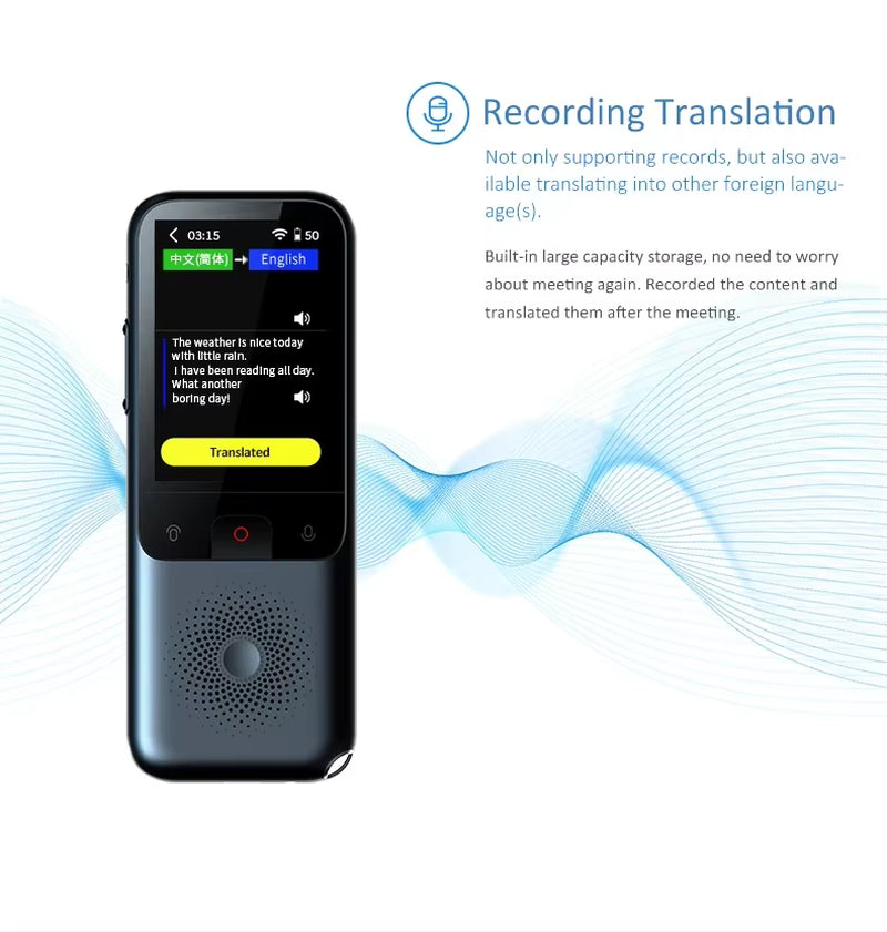 2025 New T11 Portable Audio Translator 138 Language Smart Translator Offline in Real Time Smart Voice AI Voice Photo Translator